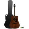 Sawtooth Solid Top Mahogany Dreadnought Acoustic-Electric Guitar with Free Hard Case & Guitar Picks