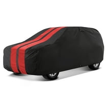 iCarCover Waterproof Custom Fit Premium Car Cover for 1955-1975 Jeep CJ-6 (Black / Red)