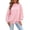 Pink, variant on Jowdiw Womens Striped Mock Neck Sweatshirt Long Sleeve Drop Shoulder Loose Pullover Top