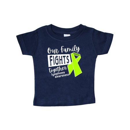 

Inktastic Our Family Fights Together Lymphoma Awareness Lime Ribbon Gift Baby Boy or Baby Girl T-Shirt