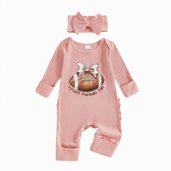 Linfrsh Baby Girl Outfit Sets Newborn Infant Baby Girl Clothes Romper Pants Set Floral Fall Outfits Cute Baby Girl Clothing(Light Pink,0-3 Months)