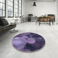 thumbnail image 3 of Ahgly Company Indoor Round Patterned Medium Purple Area Rugs, 3' Round, 3 of 6