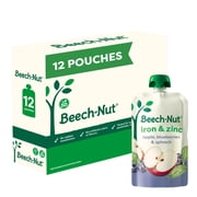 Beech-Nut Iron & Zinc Stage 4 Toddler Food, Apple Blueberry Spinach, 3.5oz Pouch (12 Pack)