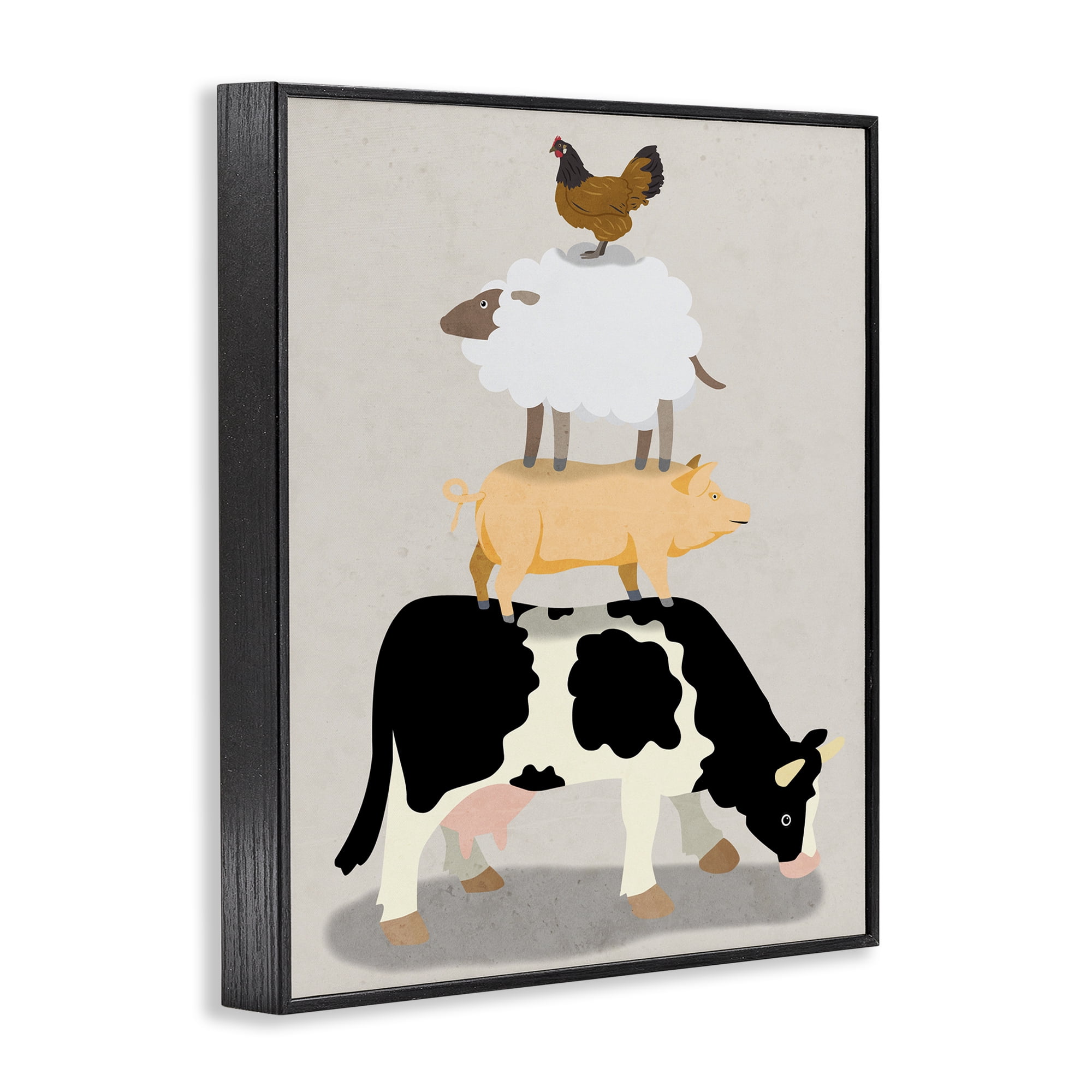 Stupell Industries Farm Stack over Beige Black Framed Giclee Art, design by Marcus Prime