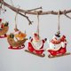 thumbnail image 4 of RV 4 Uds. 7*7cm colgante pequeño de resina navideña, decoraciones colgantes para árbol de Navidad, decoraciones navideñas Retro de país, carrito de esquí de muñeco de nieve de Papá Noel Rojo Verde, 4 of 5