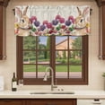 thumbnail image 6 of 2 Pack Valances for Window, Easter Bunny Short Curtains for Kitchen Bedroom Living Room, Spring Colorful Daisy Flowers Rabbit Vintage Rod Pocket Small Window Treatment Valance Drapes 42 x 12 Inch, 6 of 8