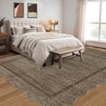 thumbnail image 5 of Garvee 4'x6' Scalloped Area Rugs Modern Bordered Rug, Washable Rugs Non-Slip Rugs Indoor Carpet for Living Room Bedroom Home Office, Black Brown, 5 of 9