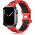 thumbnail image 1 of Correa para Apple Watch Band (roja/negra) 49mm 45mm 44mm 42mm, Correa deportiva de silicona suave transpirable para iWatch SE/Apple Watch Series 8 7 6 5 4 3 2 1, 1 of 5