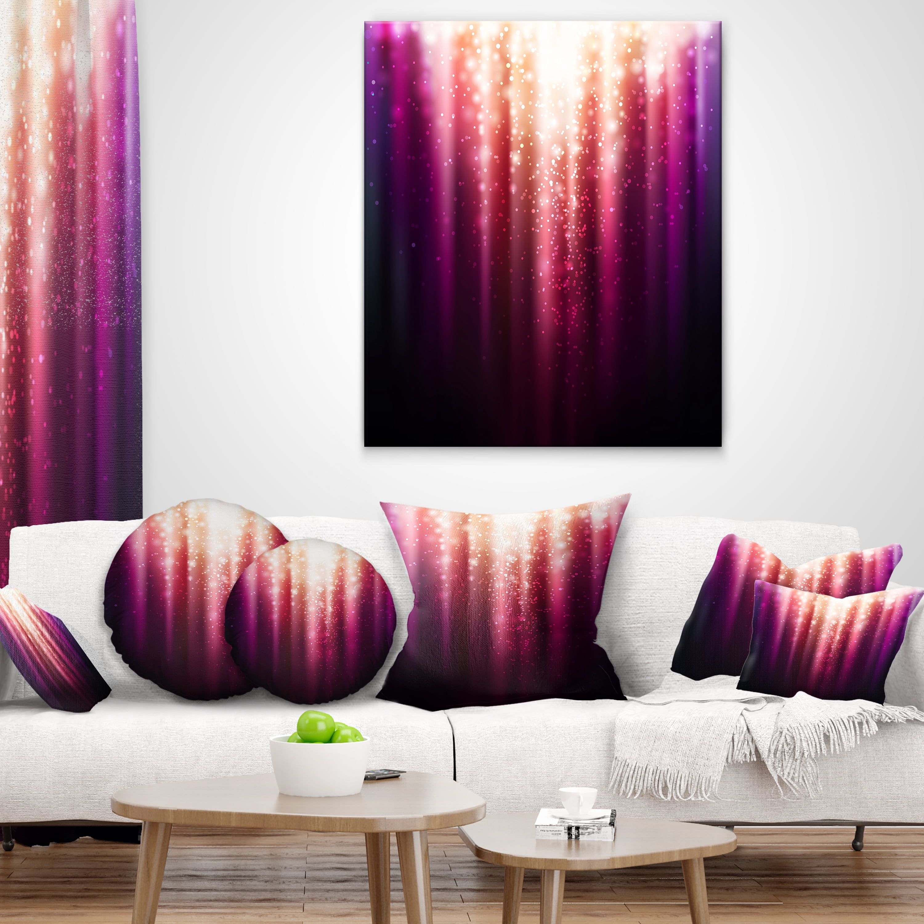 Designart Magic Light - Abstract Throw Pillow - 12x20