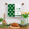thumbnail image 3 of YIBAGA St Patricks Day Kitchen Towels Set of 2, Green Shamrock Dish Towels Lucky St Patricks Day Dishcloth Home Decor, 18x26 inch, Polyester, 3 of 6