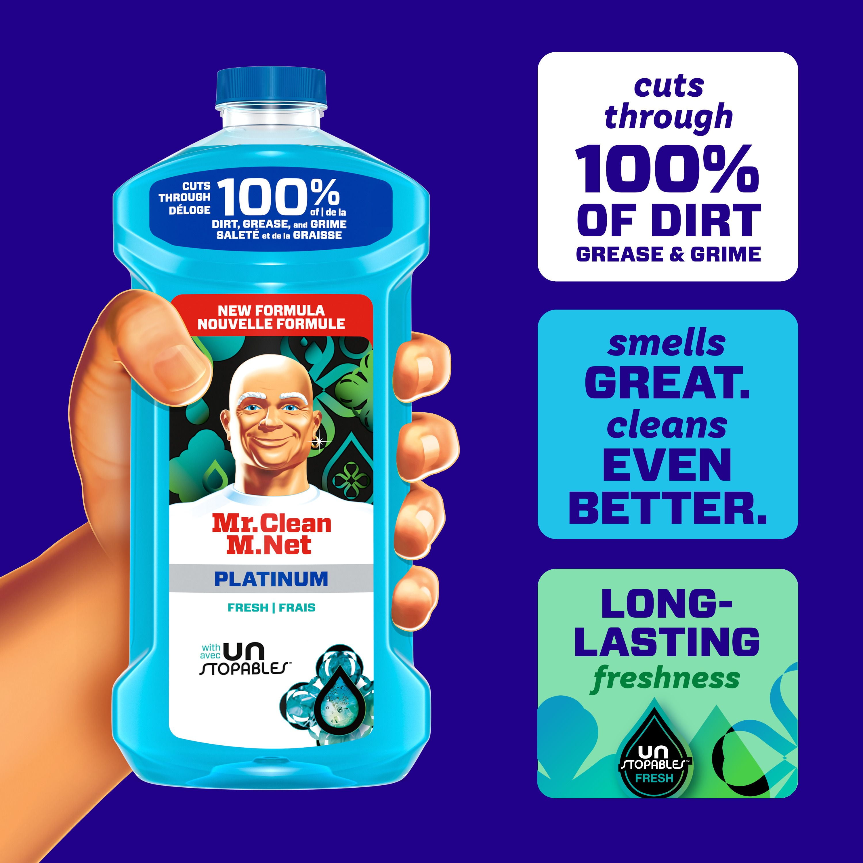 Mr. Clean All Purpose Cleaner, Floor Cleaner, Mop Soap, Cleaning Liquid, Unstopables, 1.21L, 1 Pack