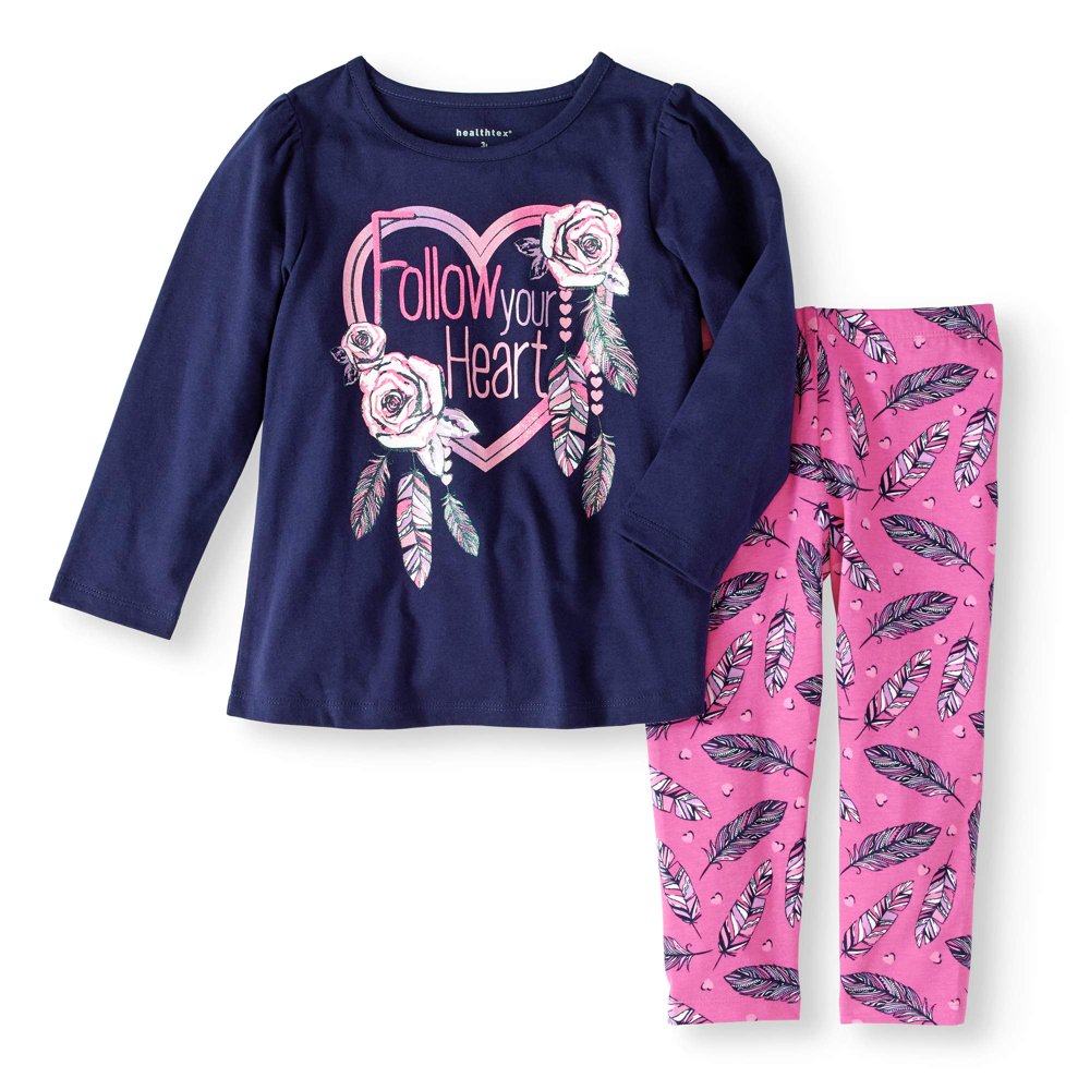 Healthtex Toddler Girl Knit Tunic and Legging Outfit Set Walmart