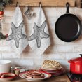 thumbnail image 6 of Grey Starfish Kitchen Towels Set of 3, Vintage Gray Farmhouse Coastal Summer Absorbent Dish Towels for Kitchen, Microfiber Hand Towel, Quick Drying Tea Towel for Cleaning Decorative Dishcloths, 6 of 7