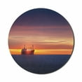 thumbnail image 1 of Nautical Mouse Pad for Computers, Sunrise Horizon on the Sea with Sailing Logistic Cargo Ship Nautical Destination, Round Non-Slip Thick Rubber Modern Mousepad, 8" Round, Blue Orange, by Ambesonne, 1 of 2