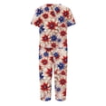 thumbnail image 4 of 4th of July Womena Pajama Sets Patriotic Flag Flower Heart Print Nightwears Short Sleeve Top and Capri Pants Independence Day Pajama Set, 4 of 6