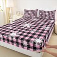 thumbnail image 3 of Homewish Winter Snowflake Twin Sheet Sets 3pcs for Teens,Merry Christmas Twin Fitted Sheet Microfiber,Geometric Plaid Grid Breathable Flat Sheet,Microfiber Bedroom Decor, 3 of 7