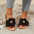 thumbnail image 2 of Xfvqtps New Ladys Slippers Flower Straw Sole Flat Bottomed Open Toe Comfortable Non-Slip Vacation Beach Summer EVA Slippers Black-01, 2 of 8