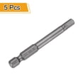 thumbnail image 3 of Uxcell 5pcs H5.0 Hex Head Drill Bit Wrench 5mm Metric Flat Tip 1/4" Hex Shank 65mm (2.56") Long Magnetic Hexagonal Screw Driver Socket Screwdriver Bits, 3 of 7