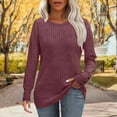 thumbnail image 6 of Trendy Tops for Women 2026 Christmas Fashionable Loose Casual Long Sleeved Round Neck Christmas Printed Top Casual Soft Basic Tee Tops Fall Outfit Clothes, 6 of 7