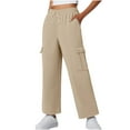thumbnail image 5 of Aofany Women's Cargo Pants Casual Loose High Waisted Wide Leg Pants Trendy Plus Size Baggy Trousers with Pockets, 5 of 8