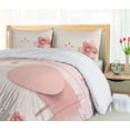 thumbnail image 3 of Ambesonne Pink Duvet Cover Set, Pastel Simplistic Geometric, Queen, Rose and Off White, 3 of 4