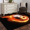 thumbnail image 4 of Flame Billiards Area&nbsp;Rug 2.7x5ft Sports Black Background Abstract Art Non-Slip&nbsp;Washable Square&nbsp;Rugs Soft Felt Indoor Floor Mat for Bedroom Kitchen Living Room Bathroom, 4 of 9