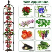 Garden Obelisk Trellis for Climbing Plants 6FT Rustproof PE Coated Iron Potted Plant Climbing Support, Thickened Tube Plant Tower Trellis for Clematis Vine Support Outdoor Indoor (2Pcs Set)