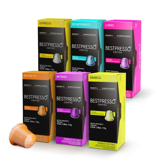 Bestpresso Coffee for  OriginalLine Machine 120 pods Certified Genuine Espresso Variety Pack includes one pack