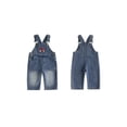 thumbnail image 5 of RUINIXCW Toddler Baby Boy Denim Overalls Tractor Embroidery Sleeveless Jumpsuit, 5 of 7