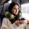 thumbnail image 6 of Travel Pillow Memory Foam, Head Neck Support Airplane Pillow For Traveling, Car, Home, Travel Neck Flight Pillow 12 Inches Springgreen Buffalo Plaid Check Tartan Scotland_41650_1, 6 of 8