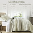 thumbnail image 7 of DUOHONG Queen Quilt Set 100% Cotton Farmhouse Lightweight Bedding Set, Beige, 90"W x 98"L, 7 of 7
