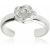 Women's Sterling Silver Adjustable Flower Fashion Toe Ring