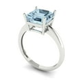thumbnail image 2 of 2.5 ctw Solitaire Anniversary Ring for Women | Asscher Cut Simulated Blue Diamond | Hyperallergenic Solid 18K White Gold, 2 of 5