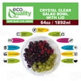 thumbnail image 2 of [25 PACK] 64oz Clear Disposable Salad Bowls with Lids - Clear Plastic Disposable Salad Containers for Lunch To-Go, Salads, Fruits, Airtight, Leak Proof, Fresh, Meal Prep | Rose Bowl Container (64 OZ), 2 of 7
