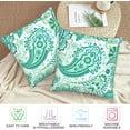 thumbnail image 5 of Set of 2 Paisley Floral Throw Pillow Covers 18X18 in Traditional Paisley Decorative Throw Pillows Home Decor Pillowcase Linen Square Cushion Cover for Living Room Bedroom Bed Outdoor, 5 of 6