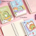thumbnail image 3 of 4pcs Adorable Cartoon Spiral Notebooks - Compact, Thick Pages With Side Flip Binding - Ideal Mini Pocket Notepads For Students & Back To School - Chic Stationery Gift Set, 3 of 5