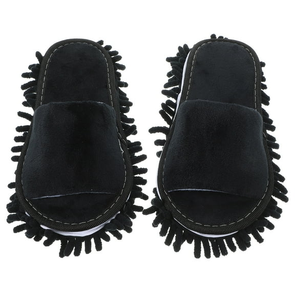 Lazy Slippers Home Mop for Women Short Plush The Black Mopping Women's and Shoe