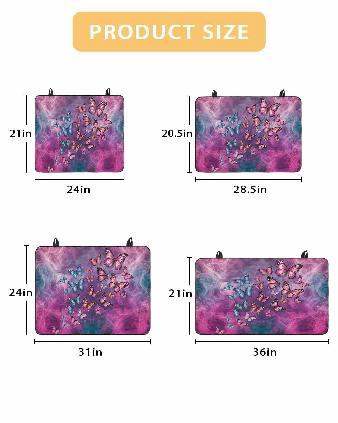 Large Induction Cooktop Protector Mat Butterfly Stove Top Covers for Electric Stove, Purple Blue Fantasy Dream Butterflies Abstract Decorative Stove Burner Cover Mats, Glass Top Stove Cover