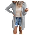 thumbnail image 1 of Womens Color Long Sleeve Open Front Cardigan Blouse Lightweight Coat, 1 of 6
