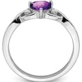 thumbnail image 2 of Sterling Silver Rhodium-Plated Amethyst And Diamond Ringsize 6 (Width 1.6 To 3.1) - Jbsp, 2 of 5
