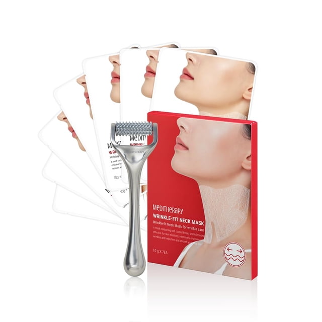 Mascarilla para cuello y rodillo potenciador Meditherapy Wrinkle-Fit 7EA