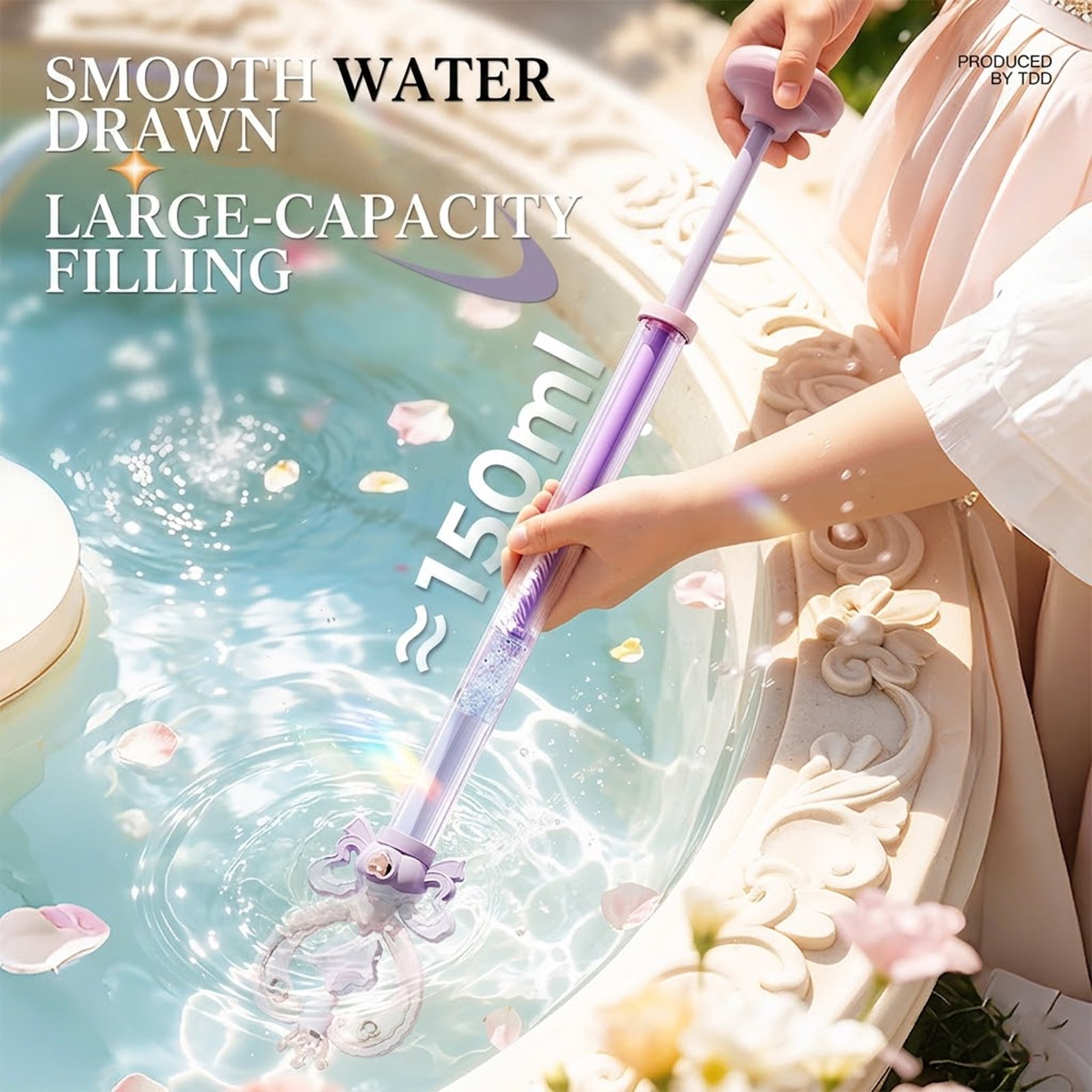Princess Firework Spinning Water Wand Pull Water Gun, Dual Mode Magic Crown Water Blaster, Summer Outdoor Pool Beach Kids Water Toy