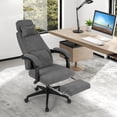 thumbnail image 4 of GVN Reclining Upholstered Ergonomic Computer Chair with Chenille Fabric, Home Office Desk Chairs for Home Office, Living Room, Study Room, Bedroom, Gray, 4 of 7