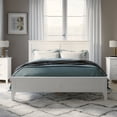 thumbnail image 2 of Full Size Platform Bed, Modern Solid Wood Full Platform Bed Frame with Headboard&Center Support Legs, No Box Spring Needed, White, 2 of 7