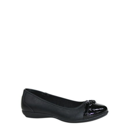 Time and Tru Women's Buckle Toe Flat, Wide Width Available