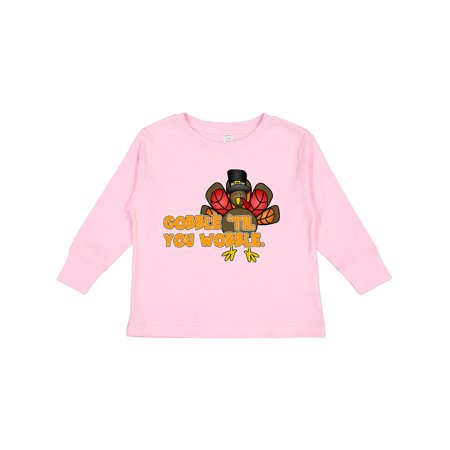 

Inktastic Gobble til You Wobble Thanksgiving Gift Toddler Boy or Toddler Girl Long Sleeve T-Shirt