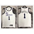 thumbnail image 1 of hot pressed 2023 nba Los Angeles Lakers No .1 Russell purple basketball jersey Gao Jiahui unisex, 1 of 2