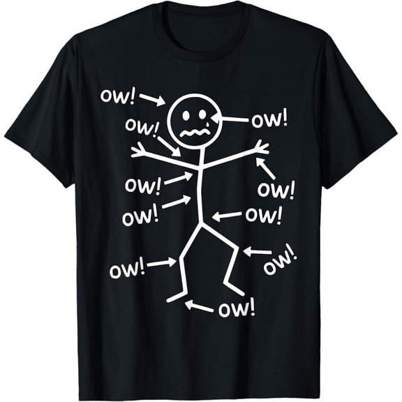 Funny Ow Ow Ow Ow Saying Body Pain Character Humor Sarcastic T-Shirt