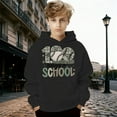 thumbnail image 2 of Rggeeun Baby Boys Sweatshirt Multi Graphic Fashion Hoodie Casual Loose Long Sleeve Crewneck Fit Zip Up With Pocket For Kids Youth Cute Pullover,Black,18-24 Months, 2 of 4