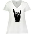 thumbnail image 3 of Inktastic Rocker Horns Women's Plus Size V-Neck T-Shirt, 3 of 5